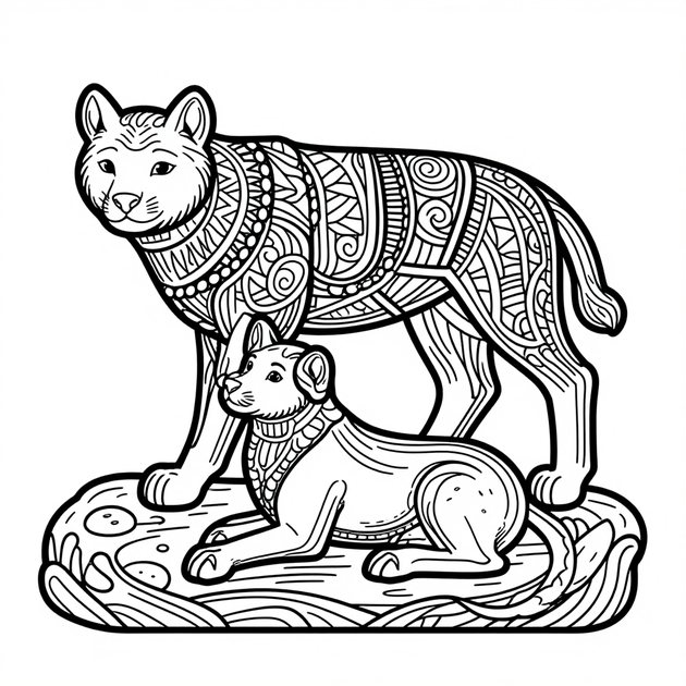 Leptis Magna - Free printable coloring page