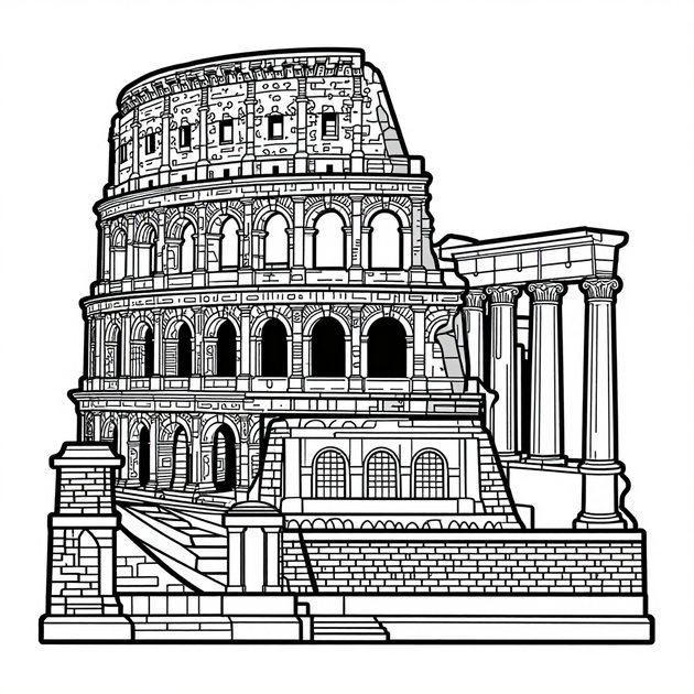 Diocletian's Palace - Free printable coloring page