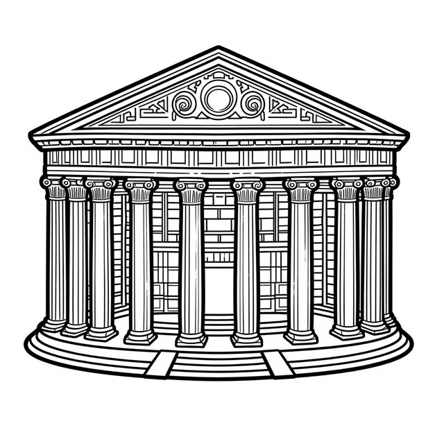 Roman Fresco - Free printable coloring page