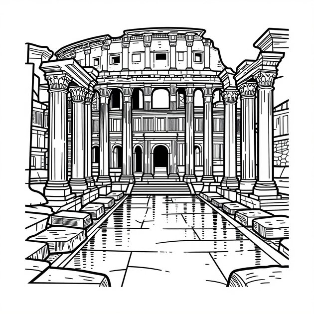 Palatine Hill - Free printable coloring page