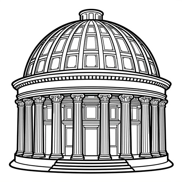 Pantheon - Free printable coloring page