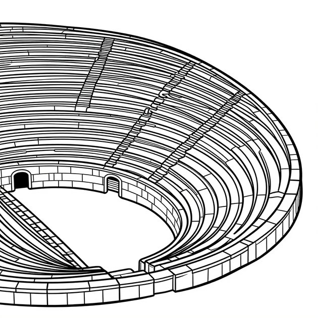 Roman Bath - Free printable coloring page