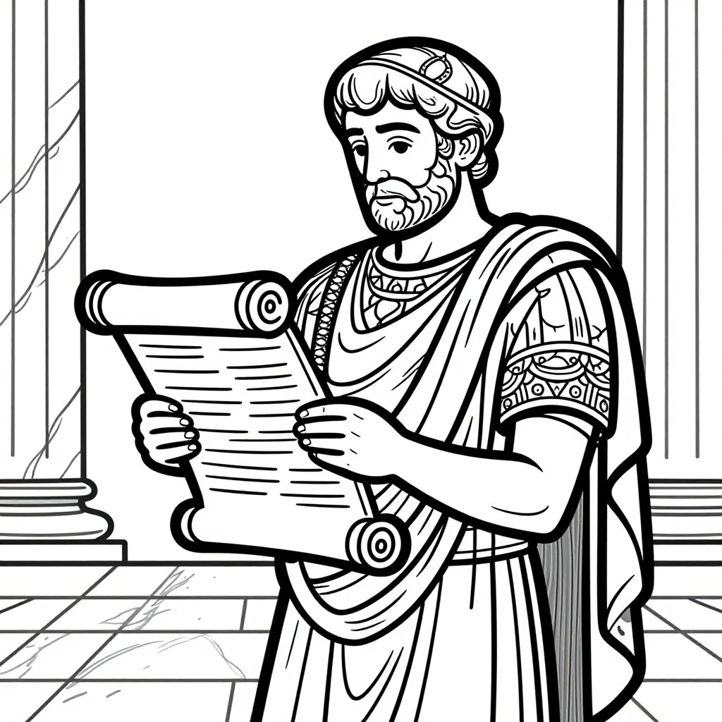 Dead Sea Scroll - free printable coloring page