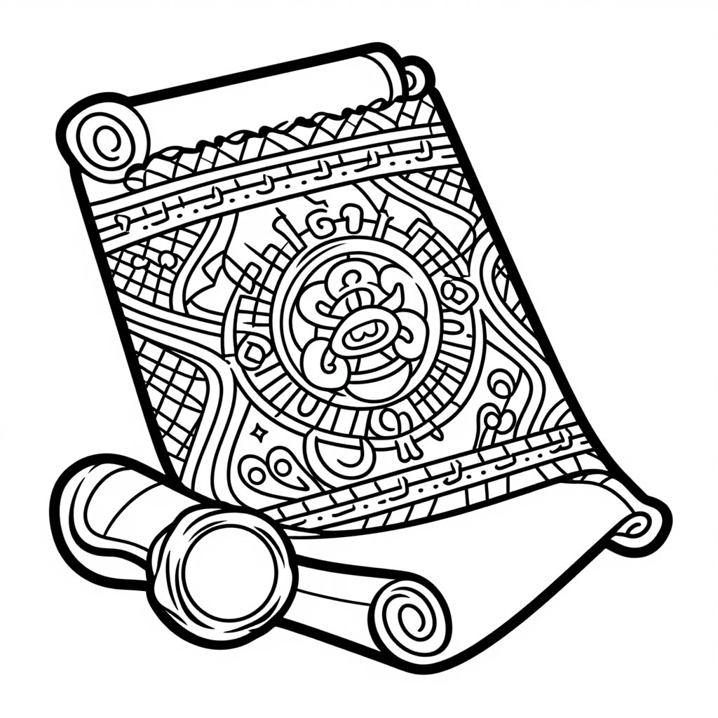 Scroll and Seal - free printable coloring page