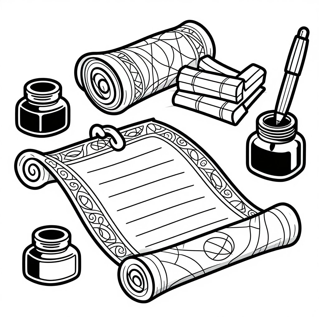 Vellum Scroll - free printable coloring page
