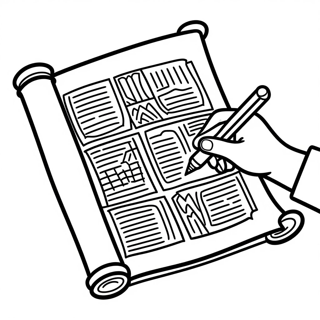Scroll Case - free printable coloring page