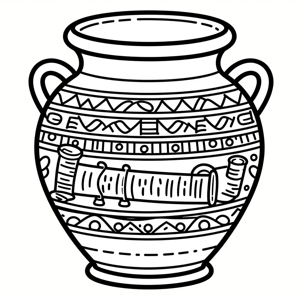 Scroll Jar - free printable coloring page