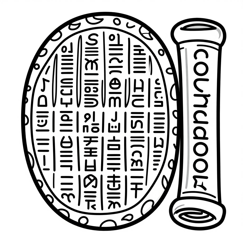 Cuneiform Tablet - free printable coloring page