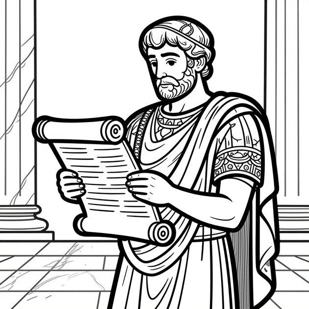 Dead Sea Scroll - Free printable coloring page