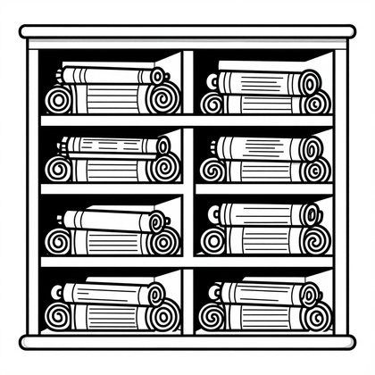 Scroll Library - Free printable coloring page
