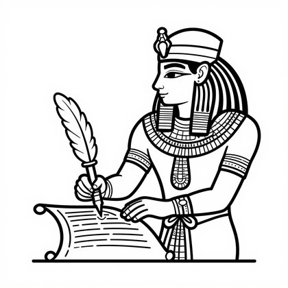 Scribe at Work - Free printable coloring page