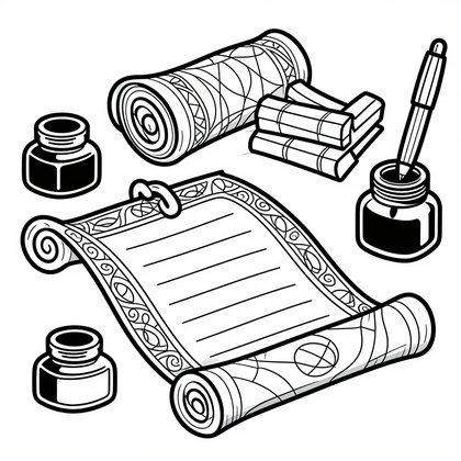 Vellum Scroll - Free printable coloring page