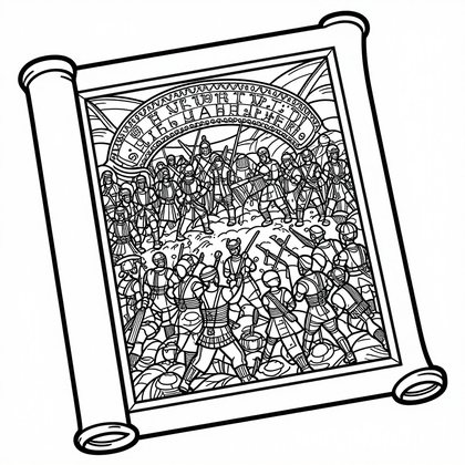 Scroll Writing Tools - Free printable coloring page