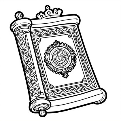 Torah Scroll - Free printable coloring page