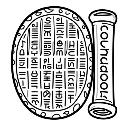 Cuneiform Tablet - Free printable coloring page