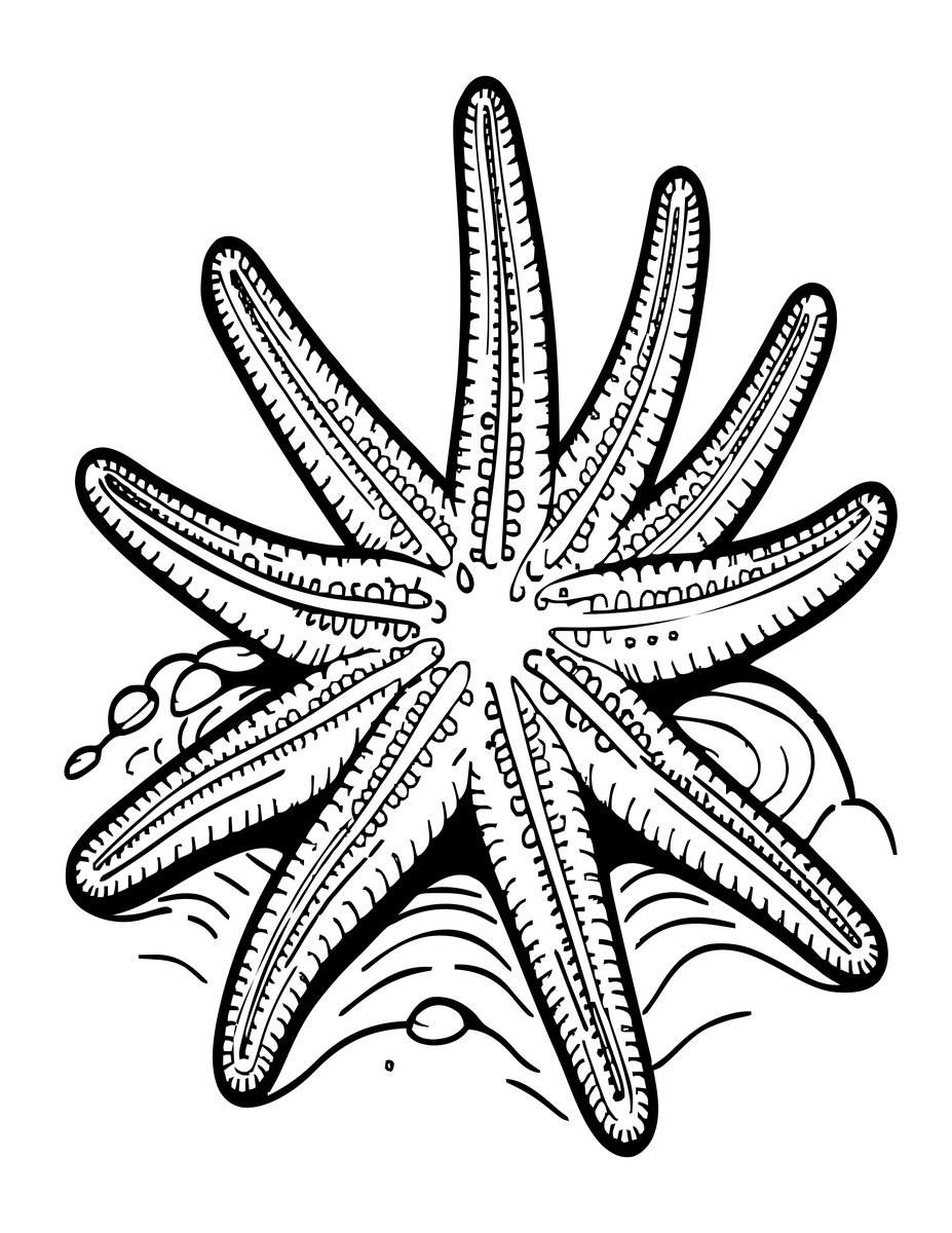 Deep Sea Starfish - free printable coloring page
