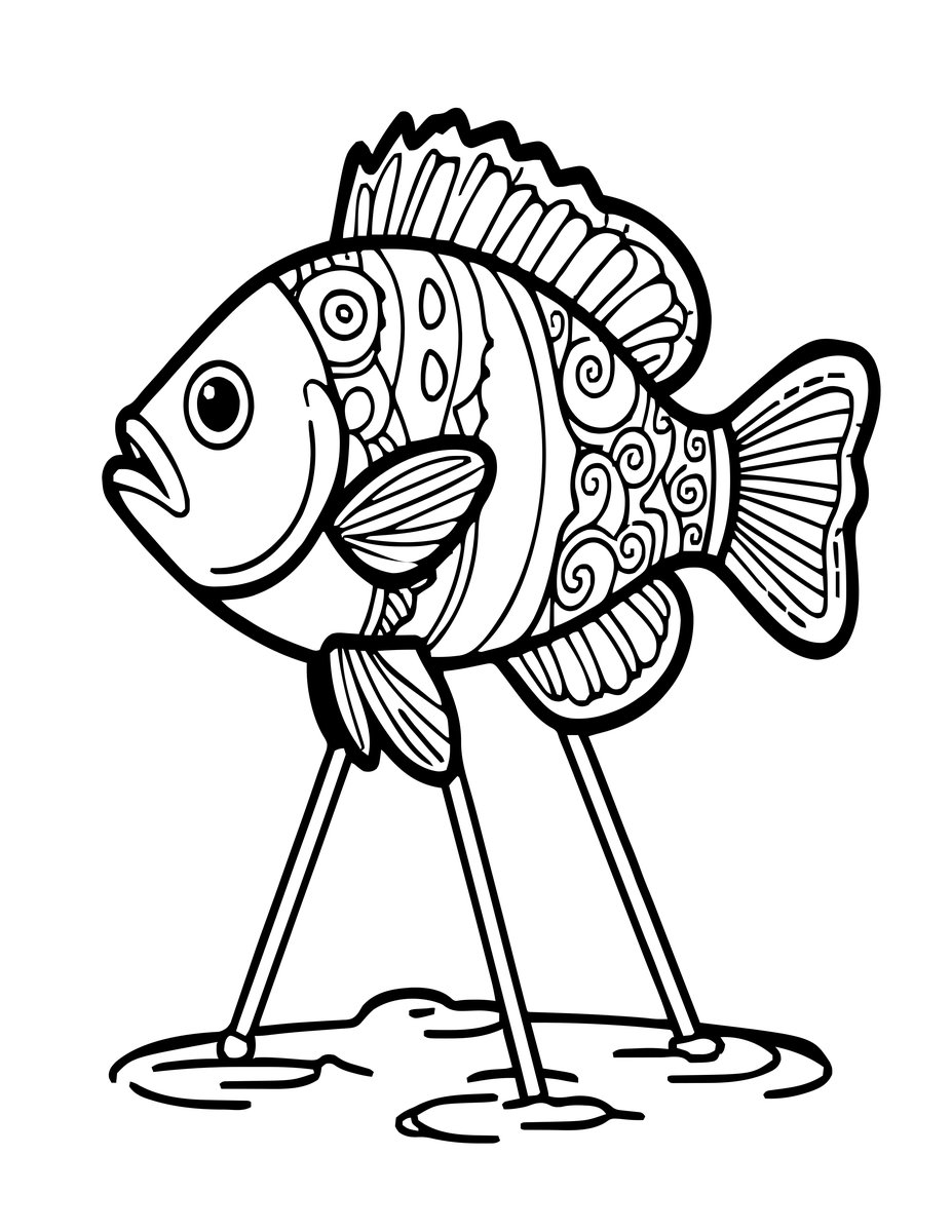 Tripod Fish - free printable coloring page