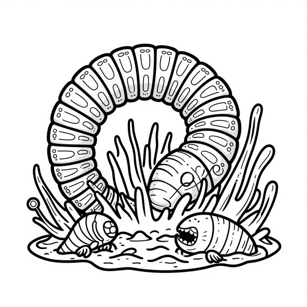 Midnight Zone Scene - Free printable coloring page