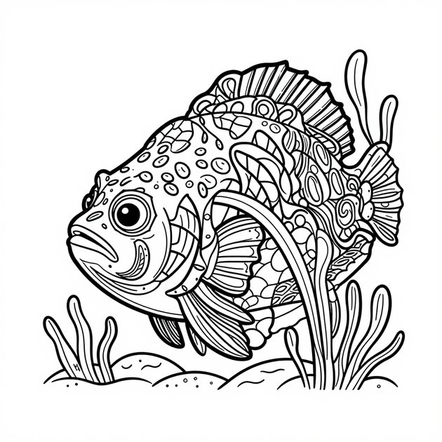 Deep Sea Octopus - Free printable coloring page