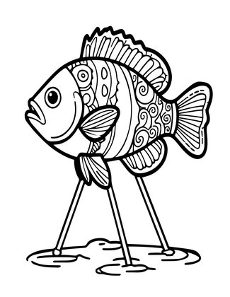 Tripod Fish - Free printable coloring page