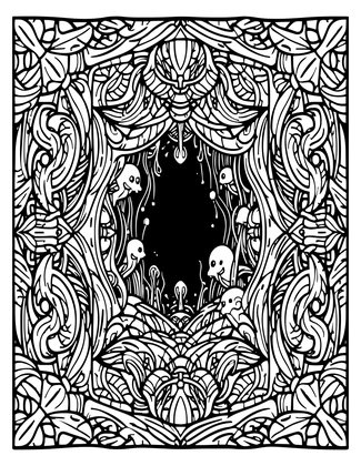 Abyss Panorama - Free printable coloring page