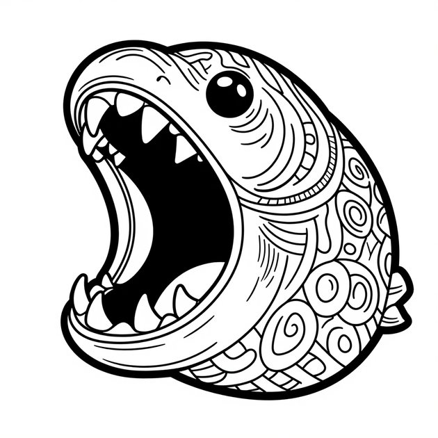Barreleye Fish - Free printable coloring page