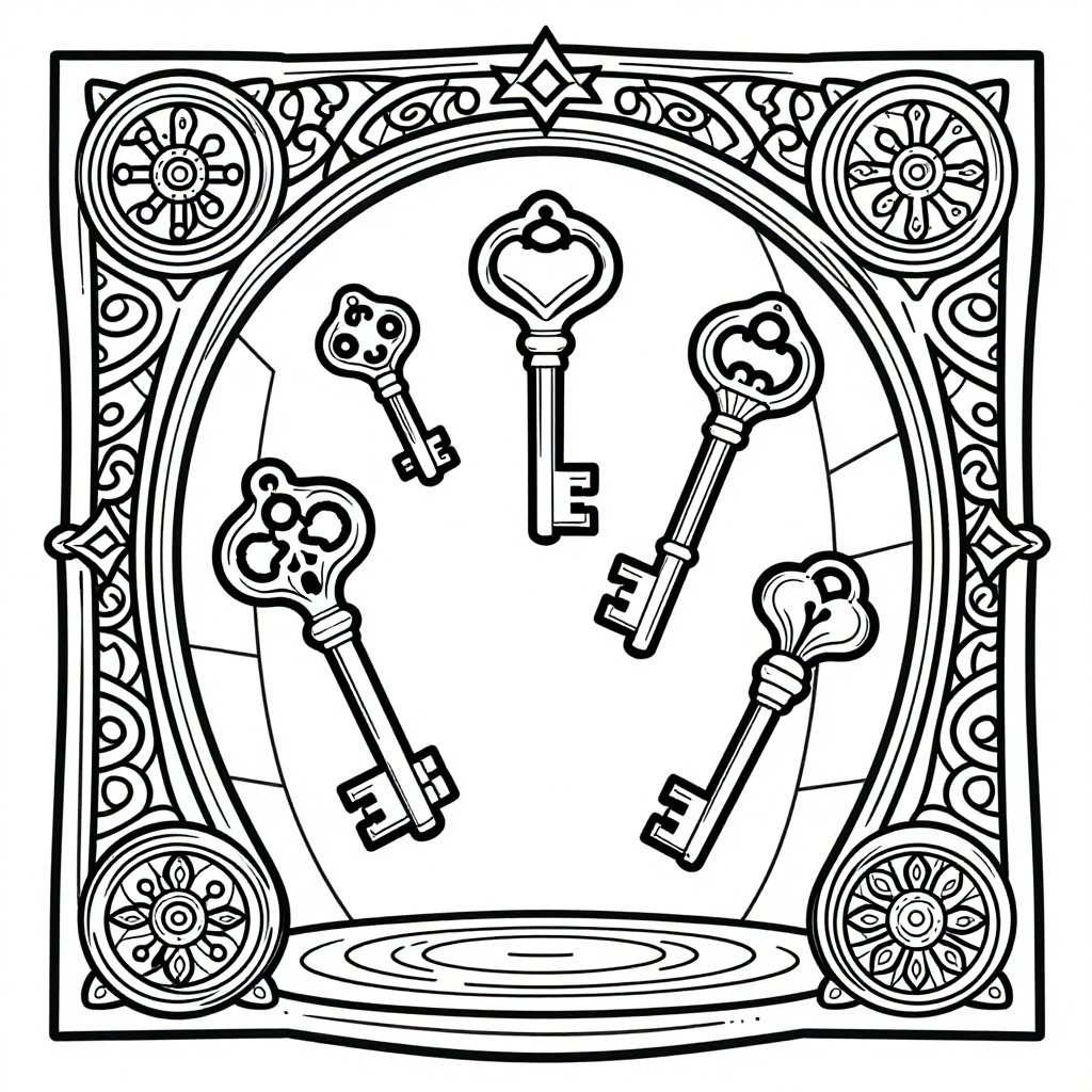 Prison Key - free printable coloring page