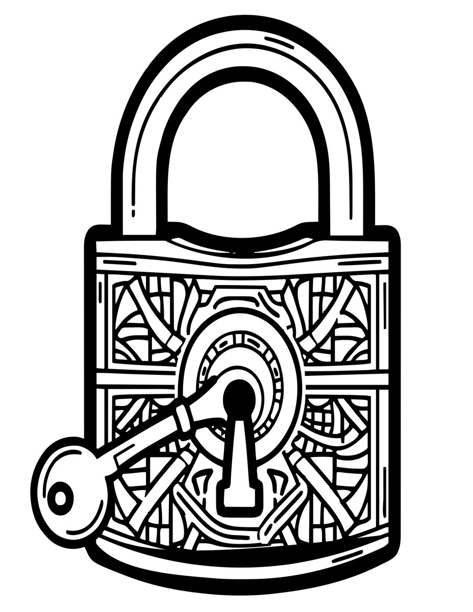 Key and Lock - free printable coloring page