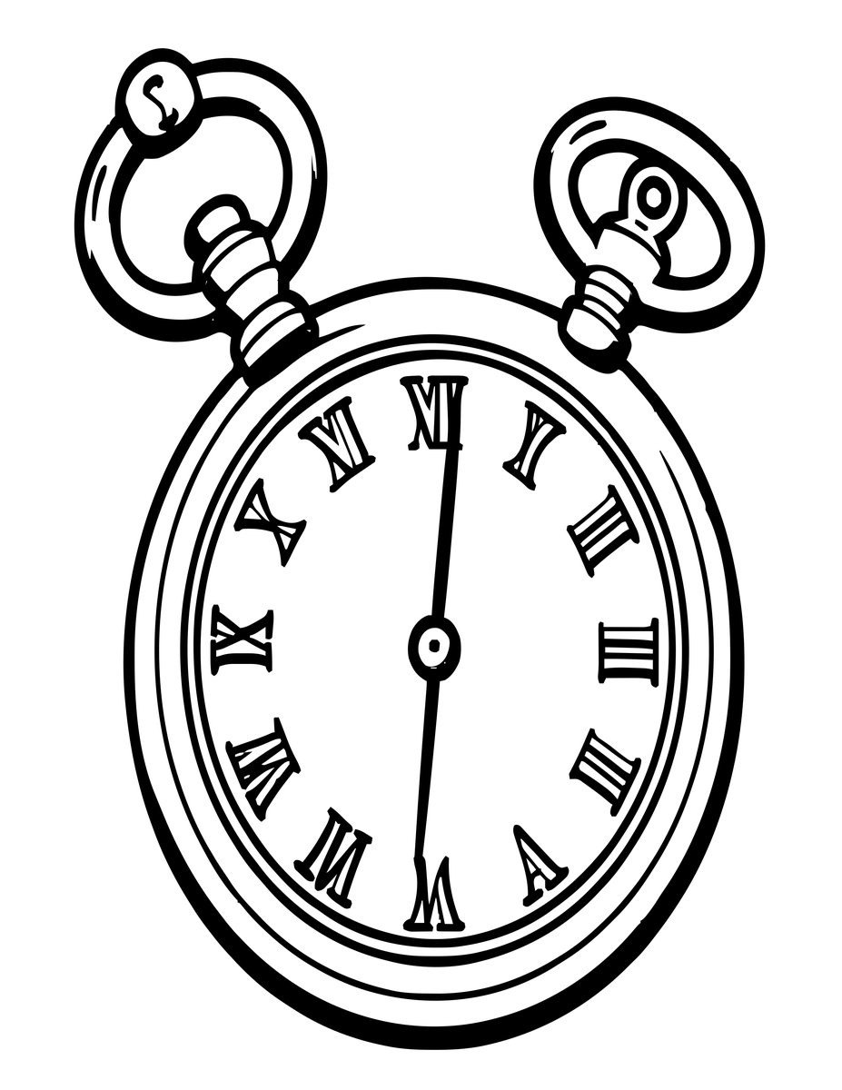 Silver Watch Key - free printable coloring page