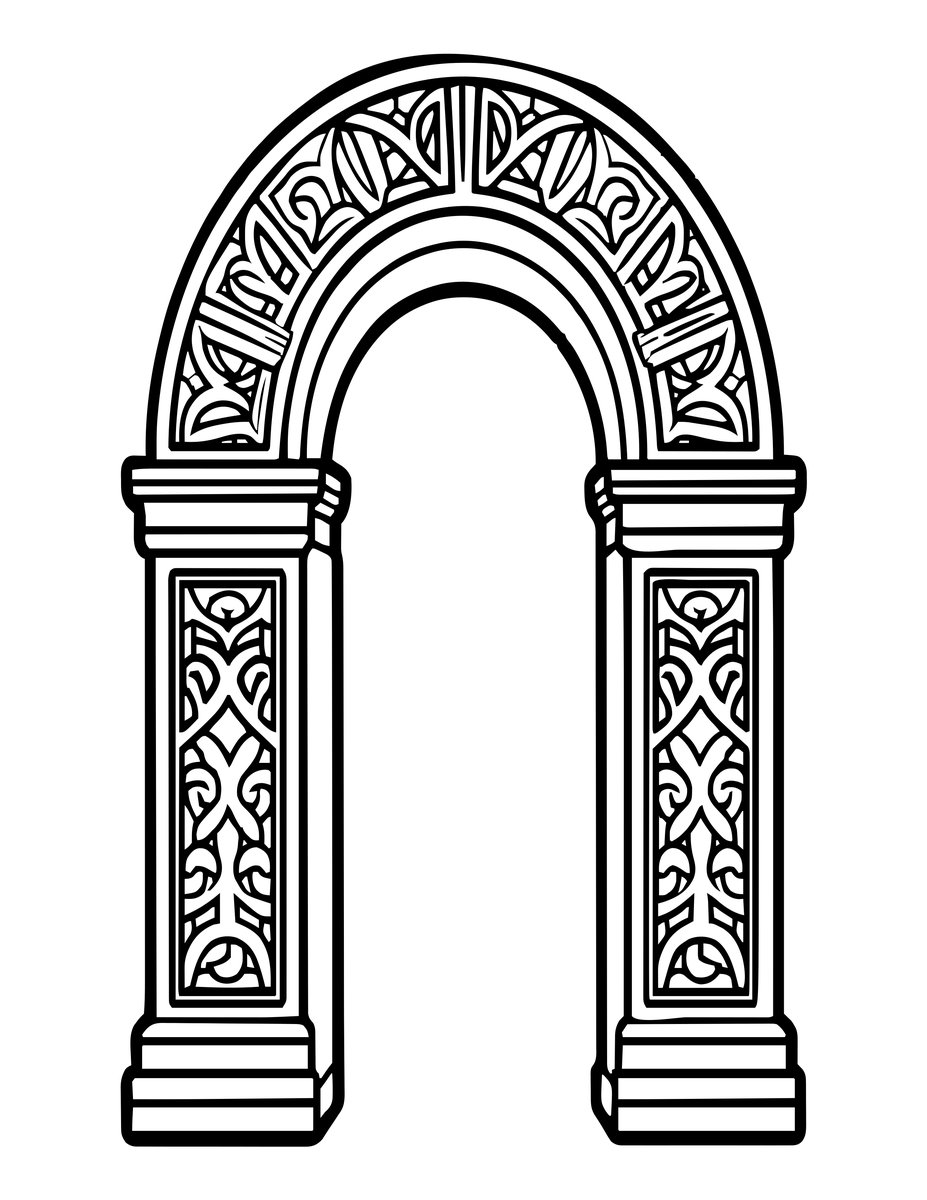 Keystone Arch Key - free printable coloring page