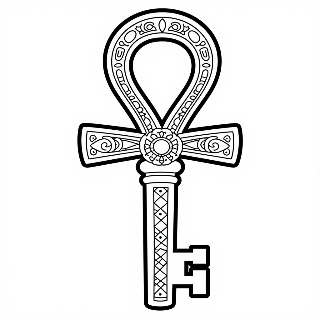 Double Bit Key - free printable coloring page