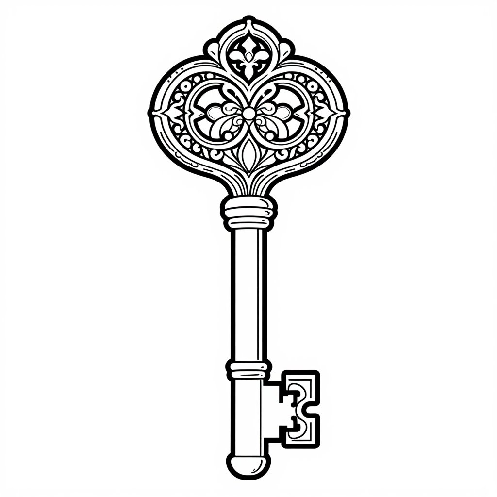 Fleur-de-Lis Key - free printable coloring page