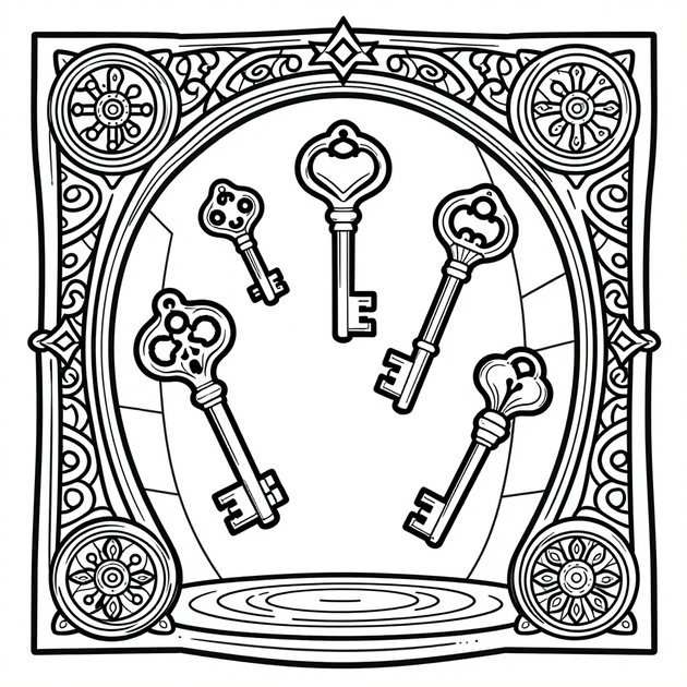 Prison Key - Free printable coloring page