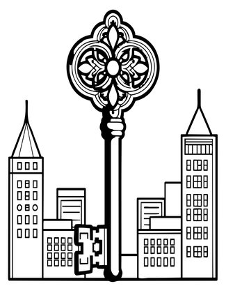 Golden Key Ornament - Free printable coloring page