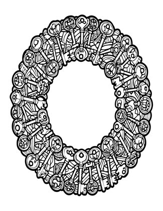 Key Wreath - Free printable coloring page