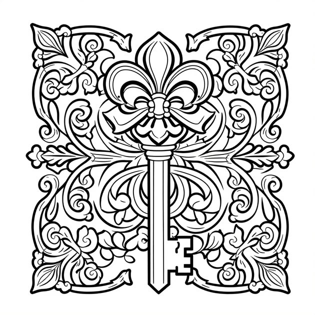 Papal Key - Free printable coloring page