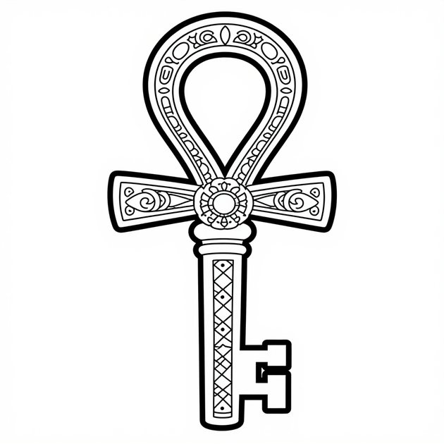 Double Bit Key - Free printable coloring page