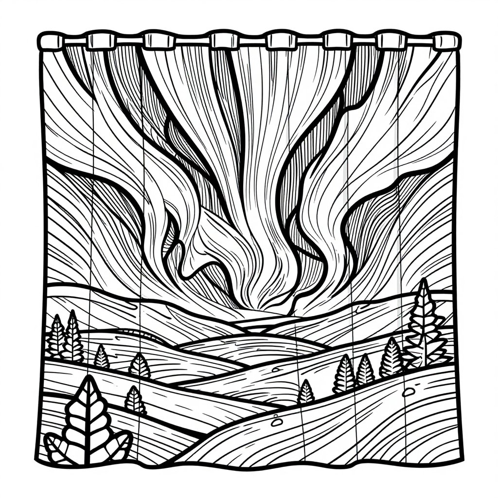 Northern Lights - free printable coloring page