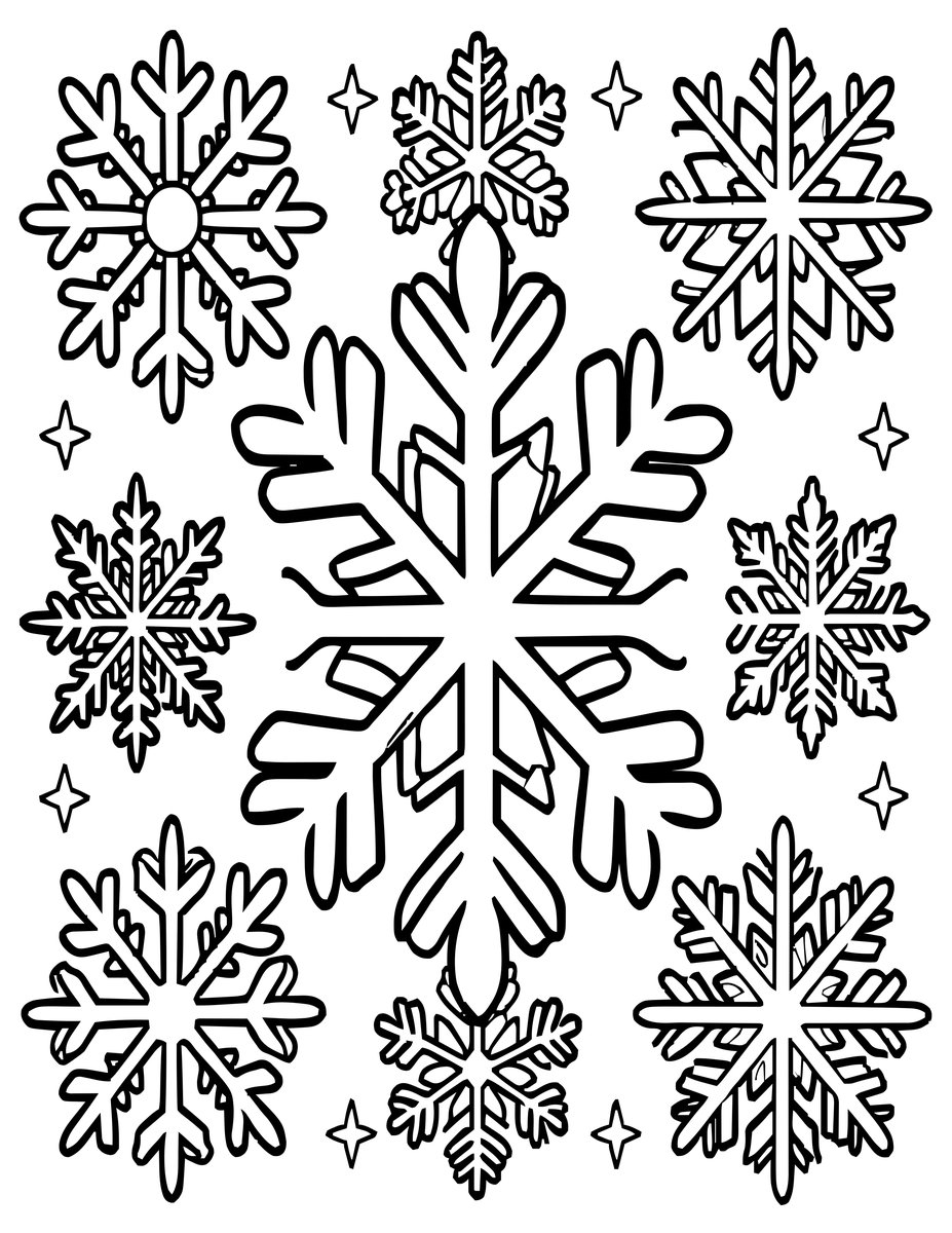 Ice Crystals - free printable coloring page