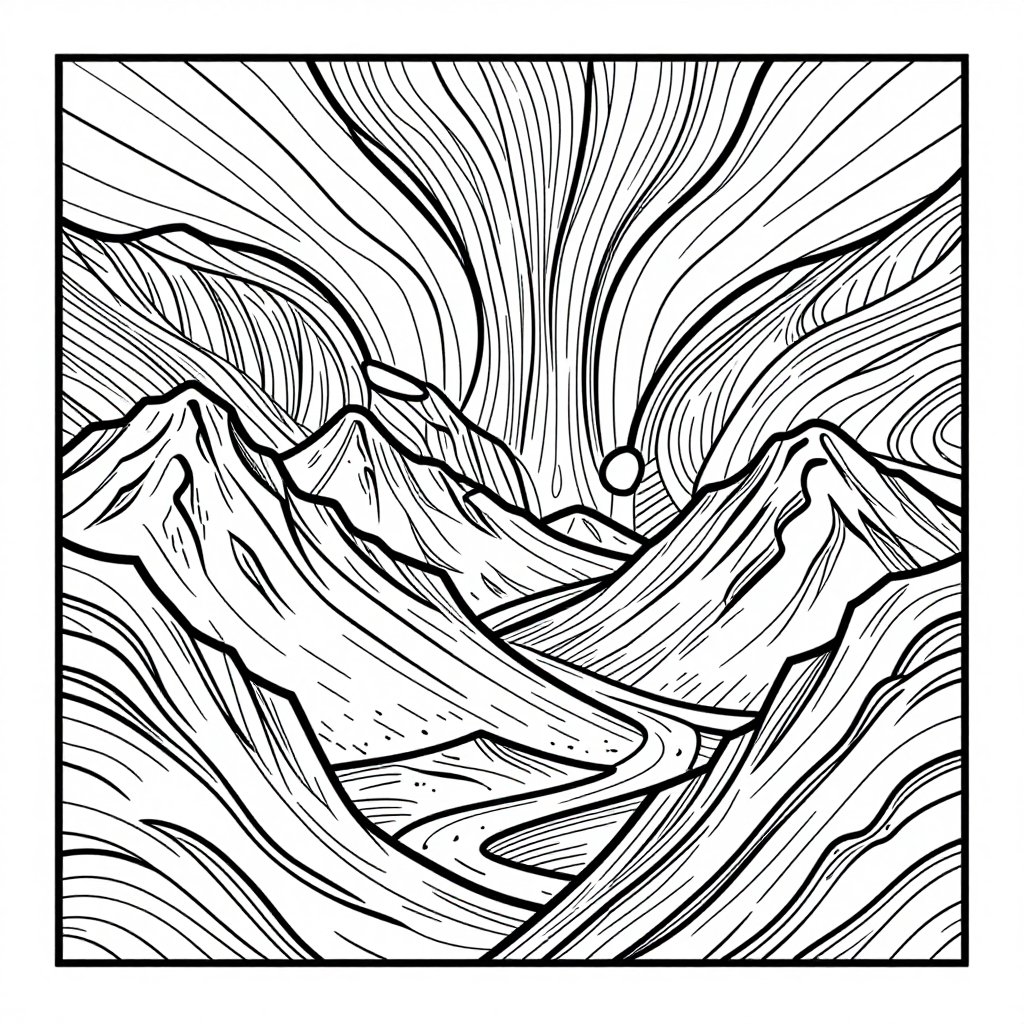 Frozen Waterfall - free printable coloring page