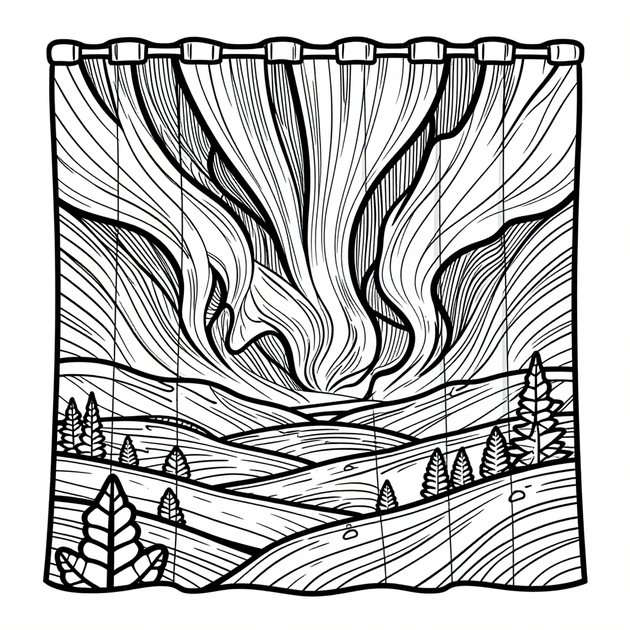 Northern Lights - Free printable coloring page