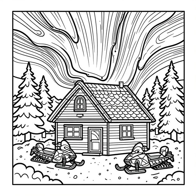 Musk Ox Herd - Free printable coloring page