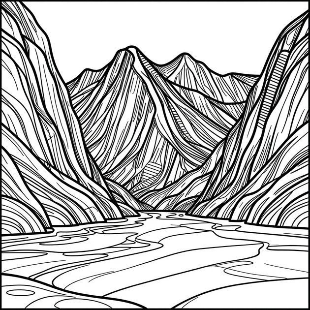 Ice Cave - Free printable coloring page