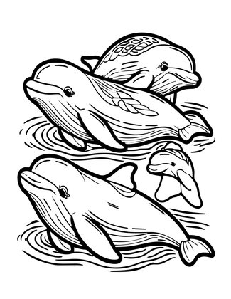 Beluga Whales - Free printable coloring page