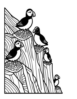 Arctic Birds - Free printable coloring page