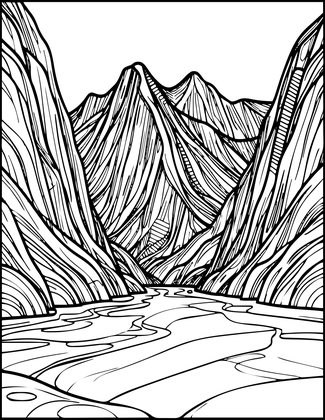 Fjord Winter - Free printable coloring page