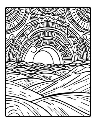 Arctic Sunrise - Free printable coloring page
