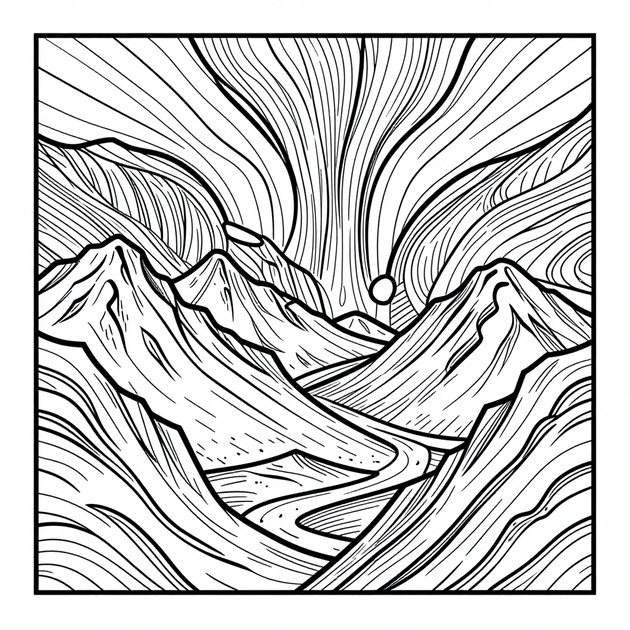 Frozen Waterfall - Free printable coloring page