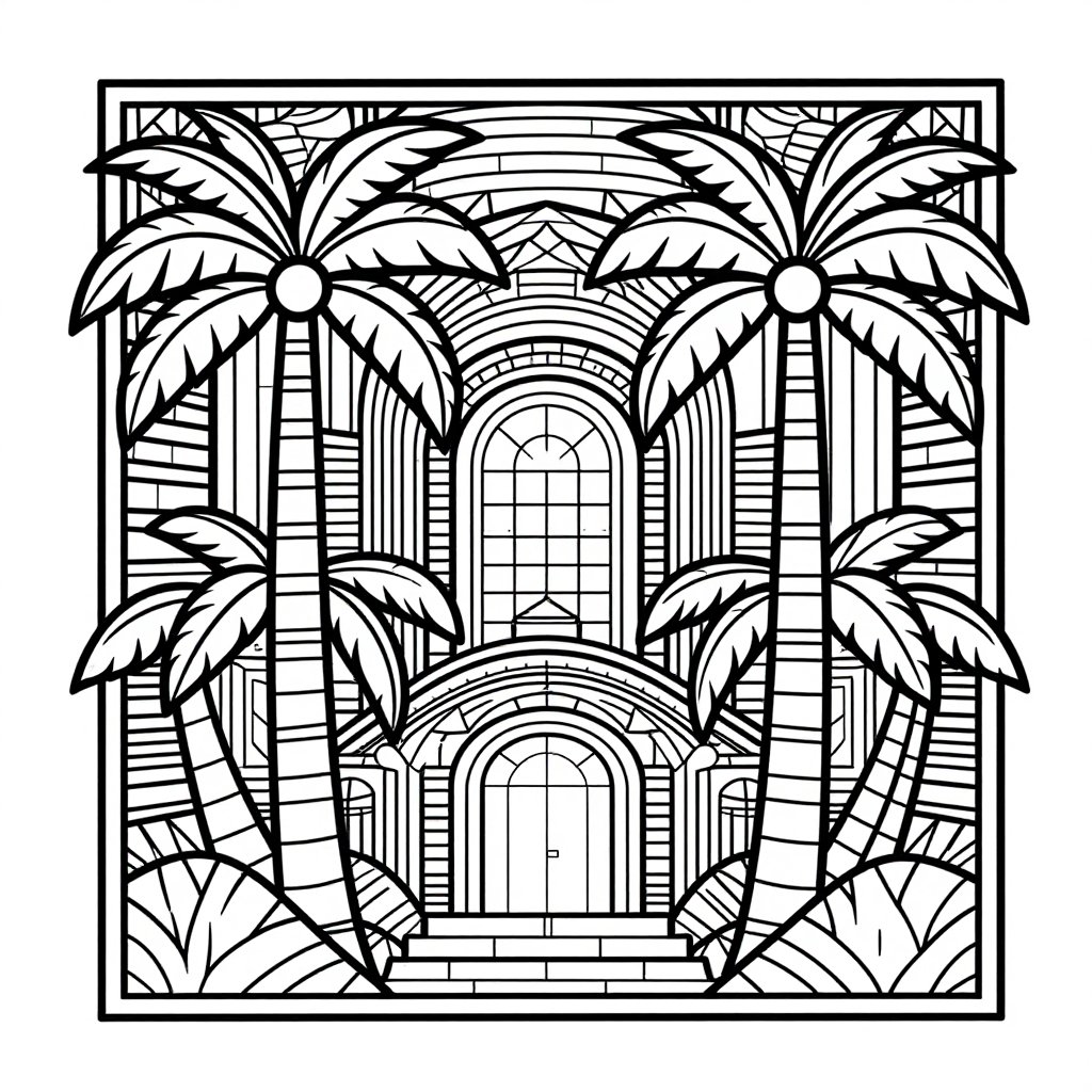 Stained Glass Panel - free printable coloring page