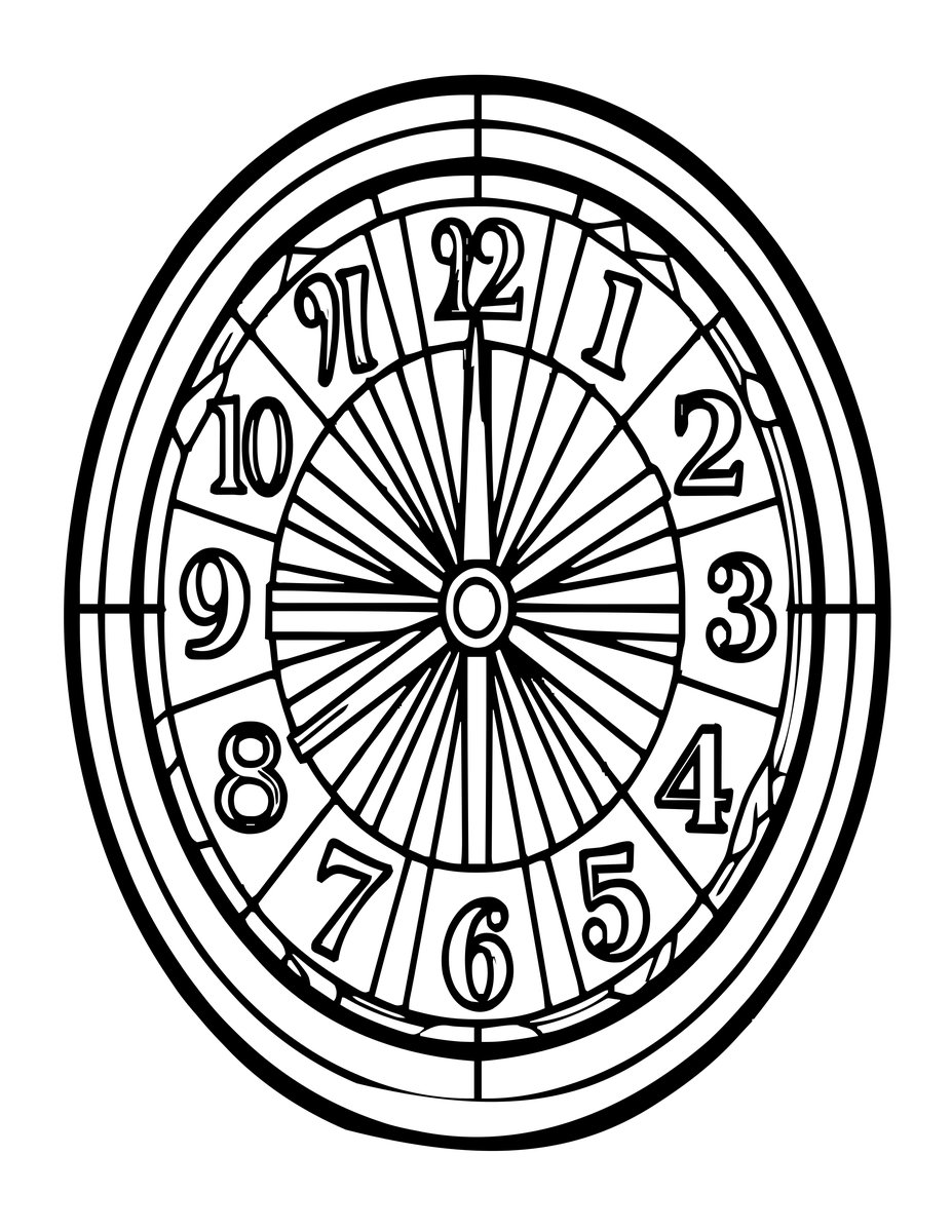 Clock Face - free printable coloring page